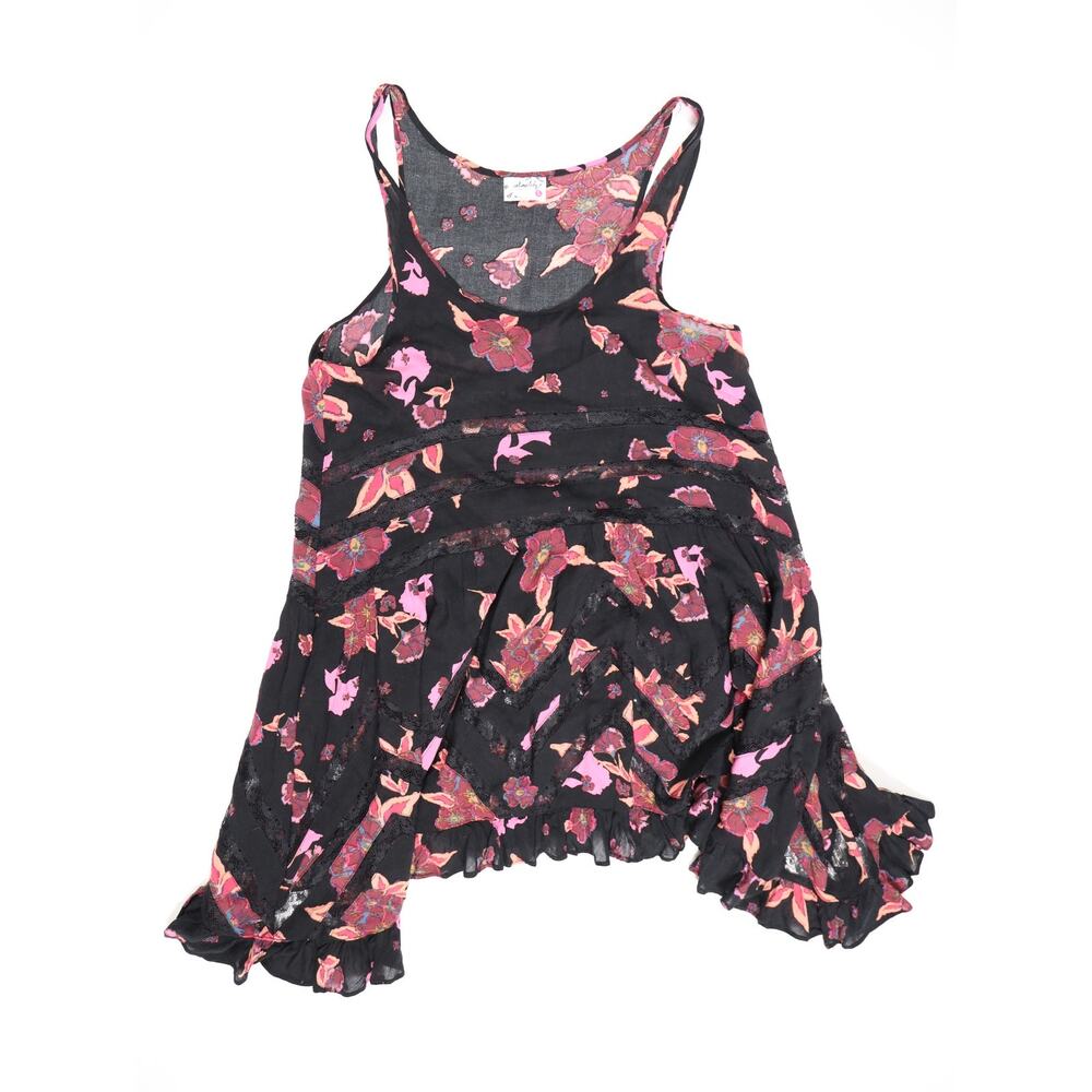 Whimsigoth Boho Fairycore Free People Voile Lace Floral Trapeze Mini Dress XS - Picture 8 of 14